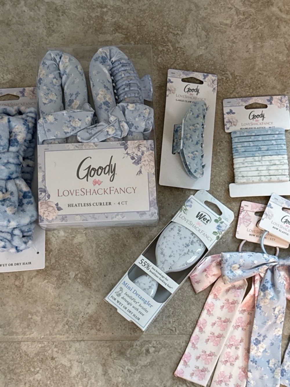 LoveShackFancy Kids Blue Floral Hair Accessory Bundle